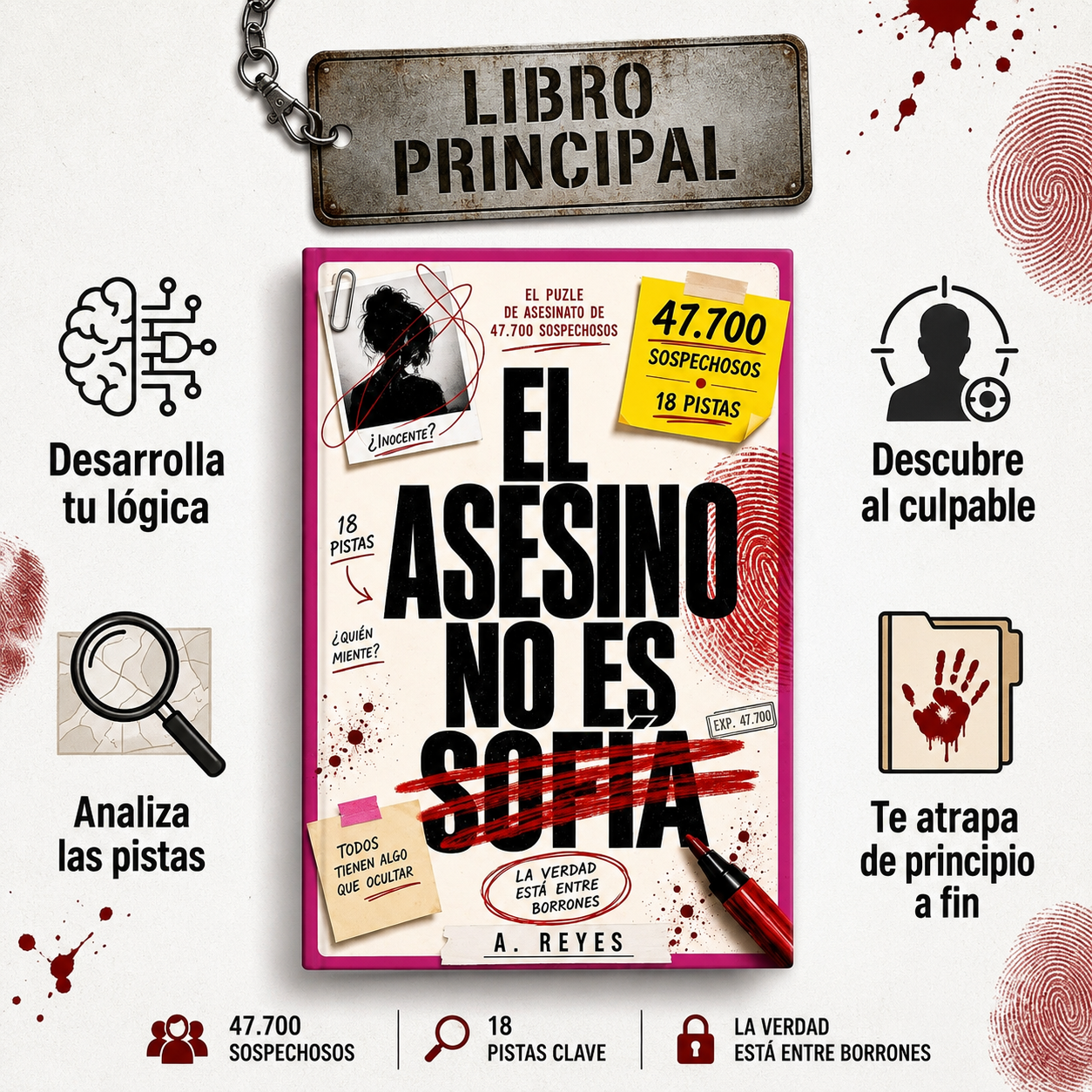 3X1 | El Asesino no es Sofía: El Enigma de los 47.700 Sospechosos + 2 Libros de Regalo